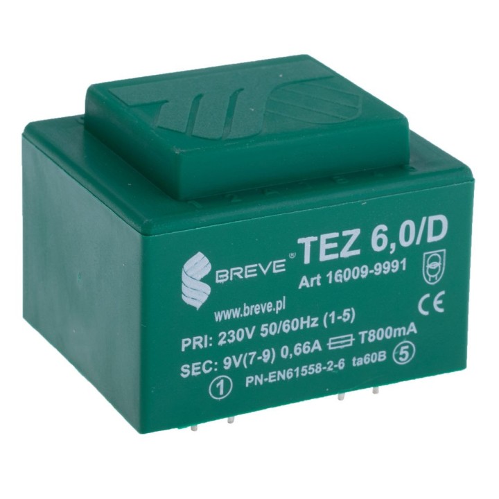 ТРАНСФОРМАТОР TEZ6/D/9V