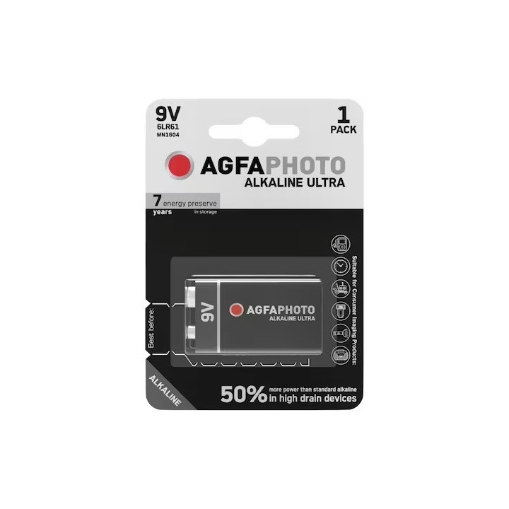 БАТЕРИЯ AGFAPHOTO 6LR61 9V-ALK