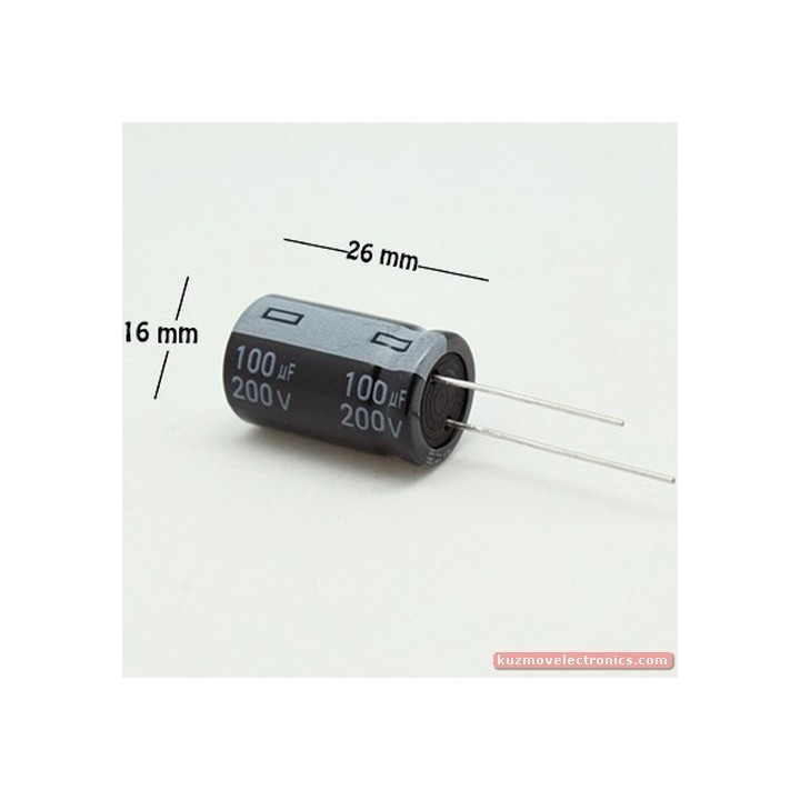 C100MF/200V BH 105 DEG